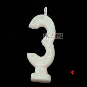 VELA NUMERO 3 BLANCO CON GIBRE HS2875-3 x 1
